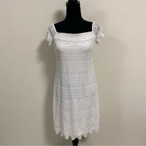 Lilly Pulitzer Dress Women’s Size Small White Marine Tropic Lace Marble Dress